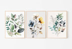 Botanical Print Set of 3. Watercolor Gallery Wall Art. Floral Printable Line Art. Wild Flowers Bouquet Art. Minimal Boho Floral Prints. #1 – Printable Wall Art Set