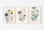 Detail view of artwork from Botanical Print Set of 3. Watercolor Gallery Wall Art. Floral Printable Line Art. Wild Flowers Bouquet Art. Minimal Boho Floral Prints. #2. (variation 1)