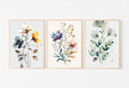 Botanical Print Set of 3. Watercolor Gallery Wall Art. Floral Printable Line Art. Wild Flowers Bouquet Art. Minimal Boho Floral Prints. #2 – Printable Wall Art Set