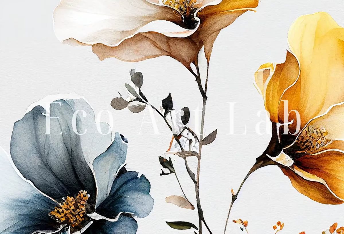 Botanical Print Set of 3. Watercolor Gallery Wall Art. Floral Printable Line Art. Wild Flowers Bouquet Art. Minimal Boho Floral Prints. #2 – Printable Wall Art Set