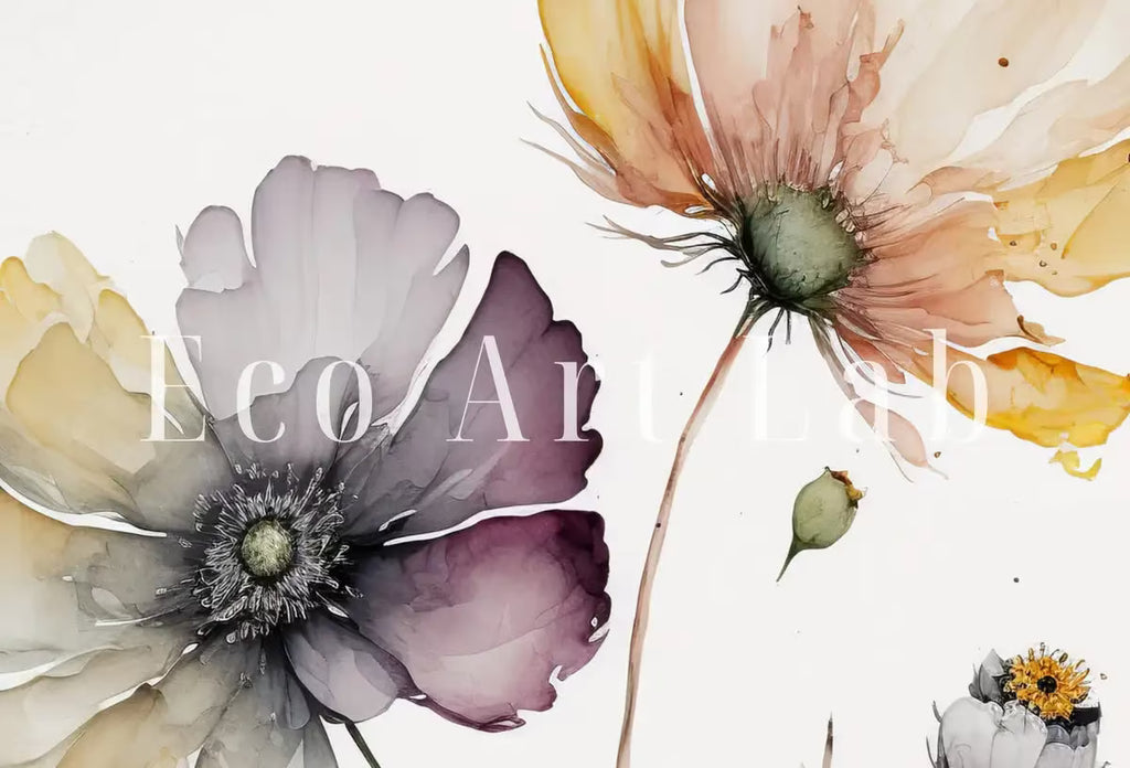 Botanical Print Set of 3. Watercolor Gallery Wall Art. Floral Printable Line Art. Wild Flowers Bouquet Art. Minimal Boho Floral Prints. #3 – Printable Wall Art Set