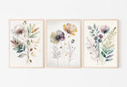 Botanical Print Set of 3. Watercolor Gallery Wall Art. Floral Printable Line Art. Wild Flowers Bouquet Art. Minimal Boho Floral Prints. #3 – Printable Wall Art Set
