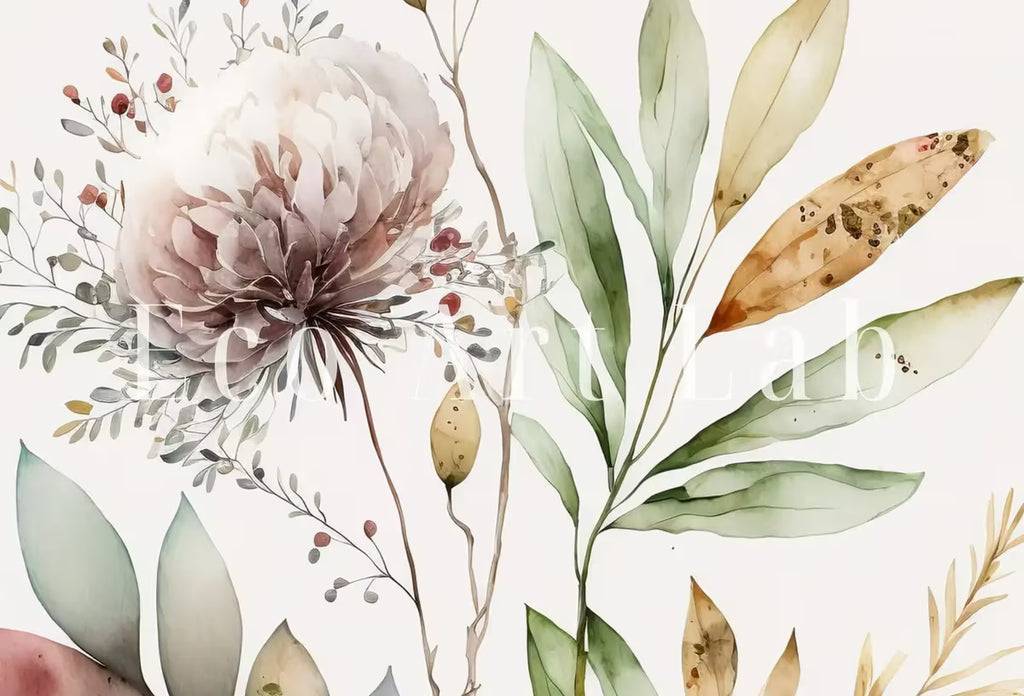 Botanical Print Set of 3. Watercolor Gallery Wall Art. Floral Printable Line Art. Wild Flowers Bouquet Art. Minimal Boho Floral Prints. #3 – Printable Wall Art Set