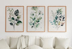 Framed view of Botanical Print Set of 3. Watercolor Gallery Wall Art. Floral Printable Line Art. Wild Flowers Bouquet Art. Minimal Boho Floral Prints. #4 – printable wall art digital download.