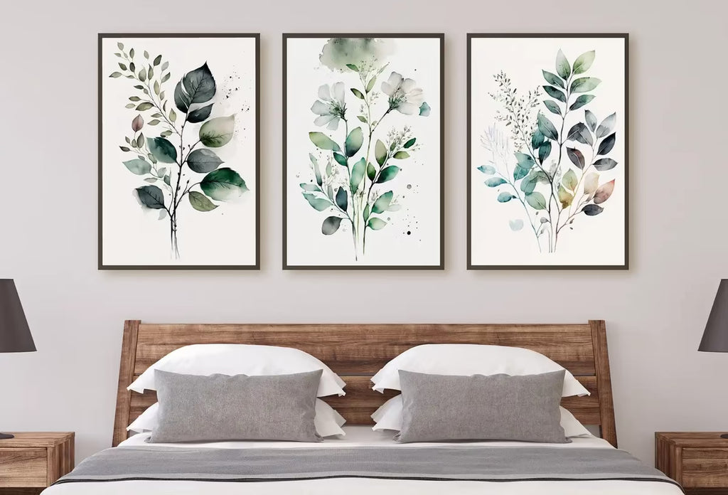 Botanical Print Set of 3. Watercolor Gallery Wall Art. Floral Printable Line Art. Wild Flowers Bouquet Art. Minimal Boho Floral Prints. #4