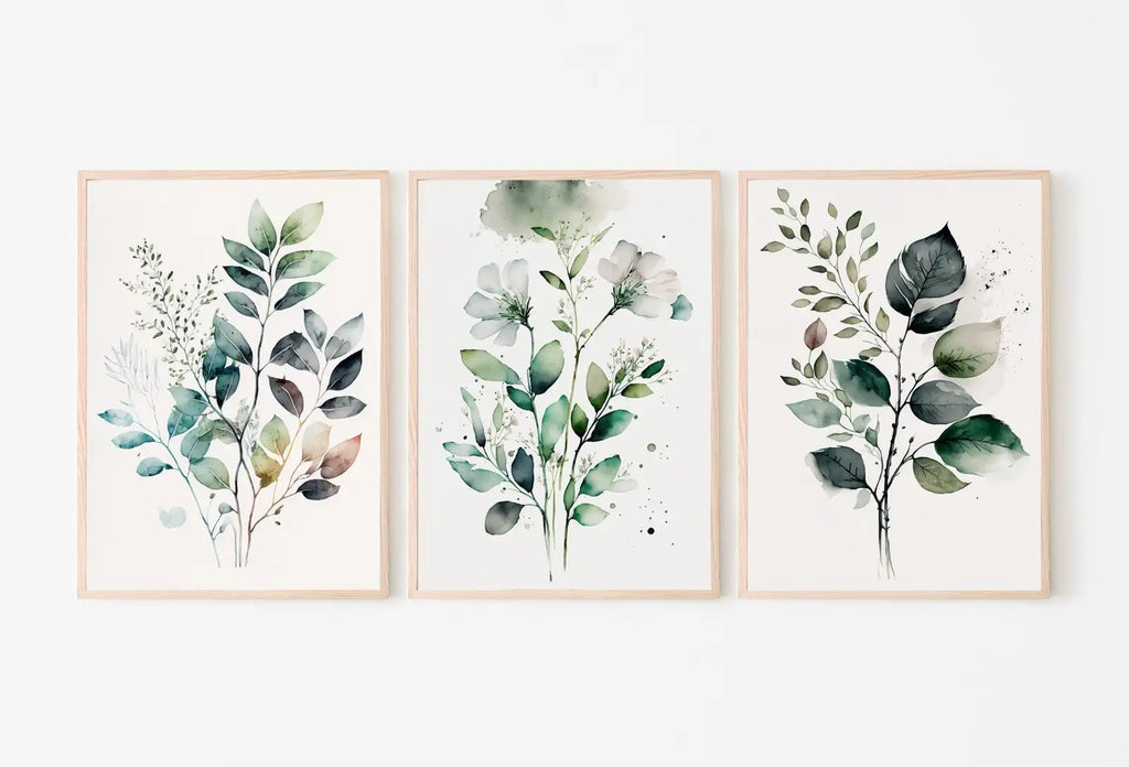 Detail view of artwork from Botanical Print Set of 3. Watercolor Gallery Wall Art. Floral Printable Line Art. Wild Flowers Bouquet Art. Minimal Boho Floral Prints. #4. (variation 1)