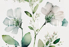 Detail view of artwork from Botanical Print Set of 3. Watercolor Gallery Wall Art. Floral Printable Line Art. Wild Flowers Bouquet Art. Minimal Boho Floral Prints. #4. (variation 2)