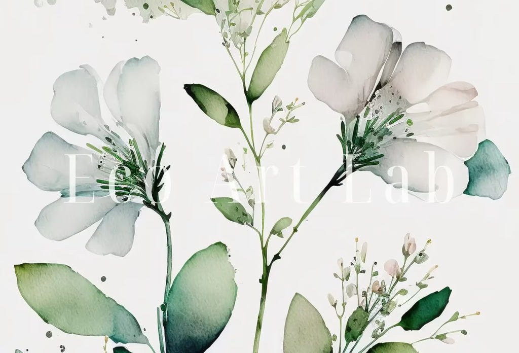 Botanical Print Set of 3. Watercolor Gallery Wall Art. Floral Printable Line Art. Wild Flowers Bouquet Art. Minimal Boho Floral Prints. #4