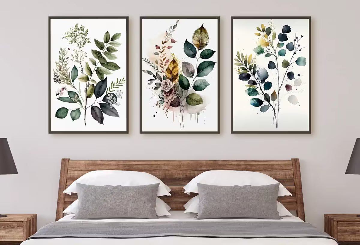 Botanical Print Set of 3. Watercolor Gallery Wall Art. Floral Printable Line Art. Wild Flowers Bouquet Art. Minimal Boho Floral Prints. #5 – Printable Wall Art Set