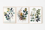 Botanical Print Set of 3. Watercolor Gallery Wall Art. Floral Printable Line Art. Wild Flowers Bouquet Art. Minimal Boho Floral Prints. #5 – Printable Wall Art Set