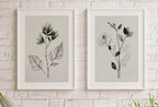 Botanical Prints Set of 2. Minimal Boho Floral Prints. Watercolor Sage Green Gallery Wall Art. Floral Printable Art Wild Flower Bouquet Art – Printable Wall Art Set
