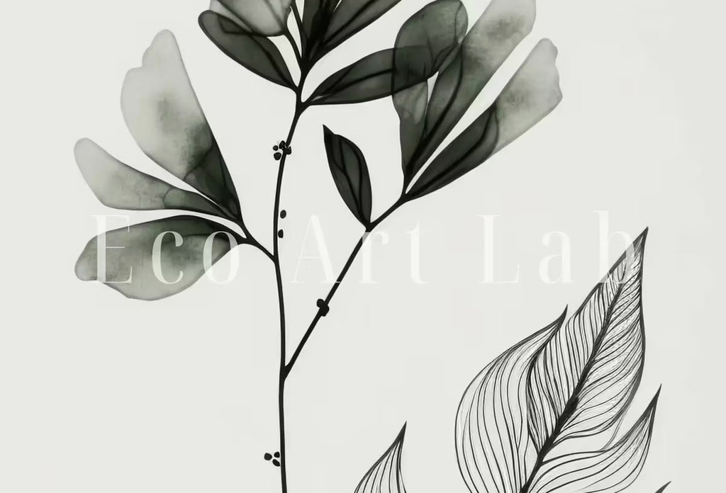 Botanical Prints Set of 2. Minimal Boho Floral Prints. Watercolor Sage Green Gallery Wall Art. Floral Printable Art Wild Flower Bouquet Art – Printable Wall Art Set