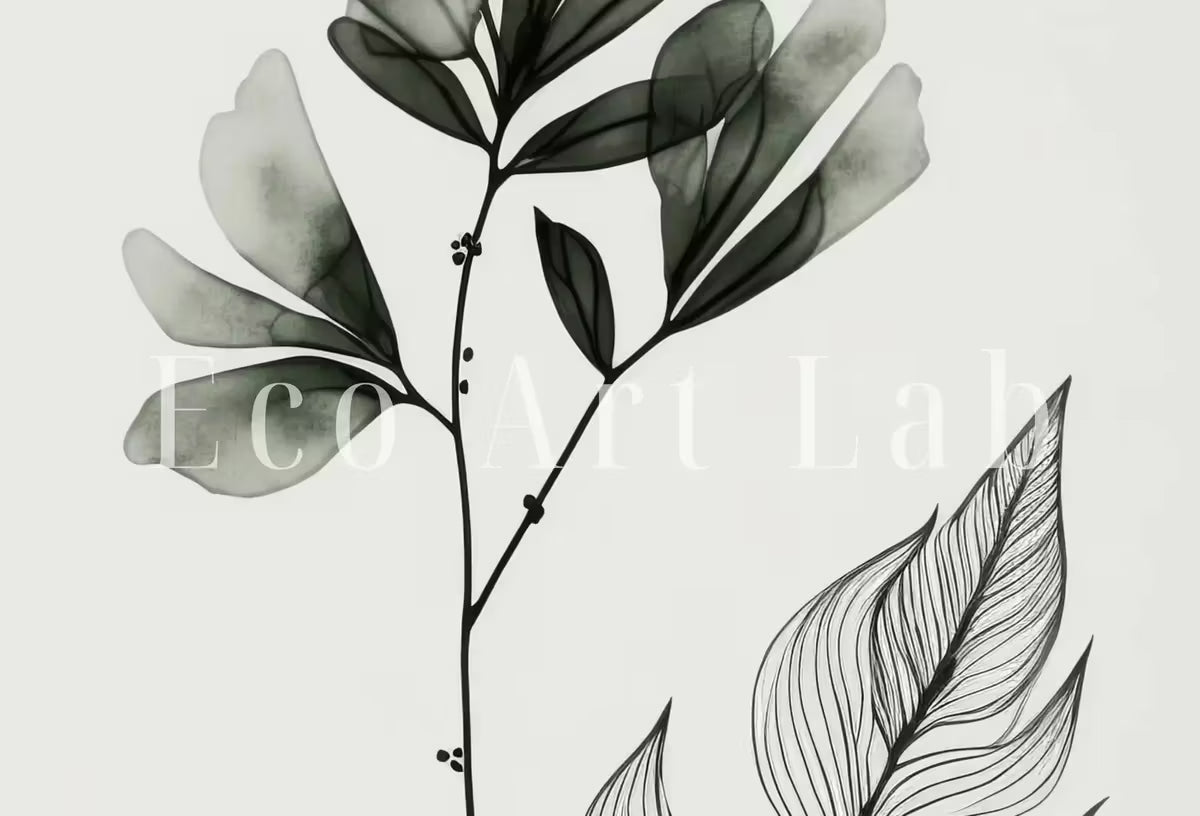 Botanical Prints Set of 2. Minimal Boho Floral Prints. Watercolor Sage Green Gallery Wall Art. Floral Printable Art Wild Flower Bouquet Art – Printable Wall Art Set