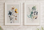 Botanical Prints Set of 2. Watercolor Gallery Wall Art. Floral Printable Art. Wild Flowers Bouquet Art. Minimal Boho Floral Prints. #1 – Printable Wall Art Set