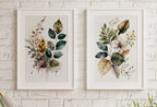Framed view of Botanical Prints Set of 2. Watercolor Gallery Wall Art. Floral Printable Art. Wild Flowers Bouquet Art. Minimal Boho Floral Prints. #2 – printable wall art digital download.