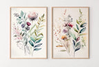 Botanical Prints Set of 2. Watercolor Gallery Wall Art. Floral Printable Art. Wild Flowers Bouquet Art. Minimal Boho Floral Prints. #3 – Printable Wall Art Set