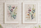Botanical Prints Set of 2. Watercolor Gallery Wall Art. Floral Printable Art. Wild Flowers Bouquet Art. Minimal Boho Floral Prints. #3 – Printable Wall Art Set