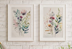 Detail view of artwork from Botanical Prints Set of 2. Watercolor Gallery Wall Art. Floral Printable Art. Wild Flowers Bouquet Art. Minimal Boho Floral Prints. #3. (variation 2)