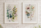 Botanical Prints Set of 2. Watercolor Gallery Wall Art. Floral Printable Art. Wild Flowers Bouquet Art. Minimal Boho Floral Prints. #4 – Printable Wall Art Set