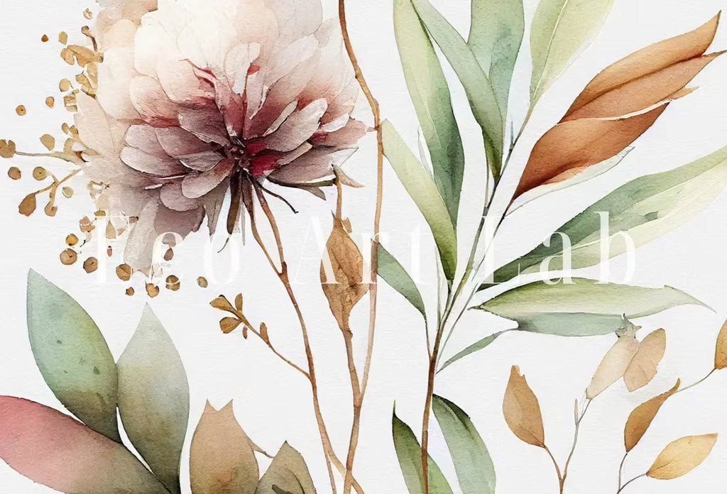 Botanical Prints Set of 2. Watercolor Gallery Wall Art. Floral Printable Art. Wild Flowers Bouquet Art. Minimal Boho Floral Prints. #4 – Printable Wall Art Set