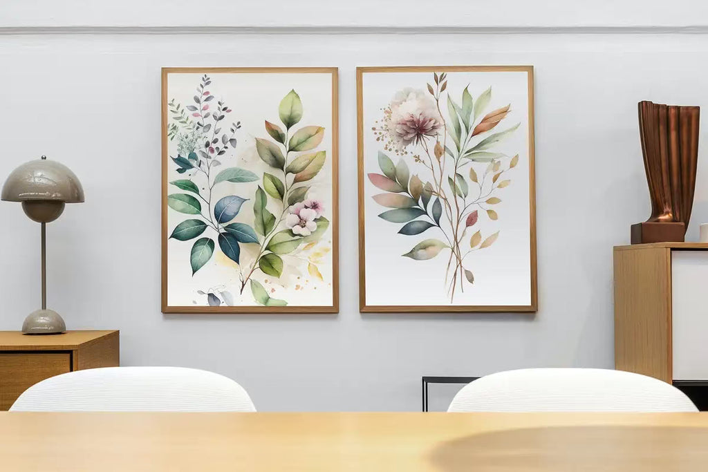Botanical Prints Set of 2. Watercolor Gallery Wall Art. Floral Printable Art. Wild Flowers Bouquet Art. Minimal Boho Floral Prints. #4 – Printable Wall Art Set