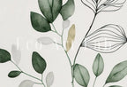 Detail view of artwork from Botanical Prints Set of 2. Watercolor Sage Green Gallery Wall Art. Floral Printable Art Wild Flowers Bouquet Art. Minimal Boho Floral Prints. (variation 2)