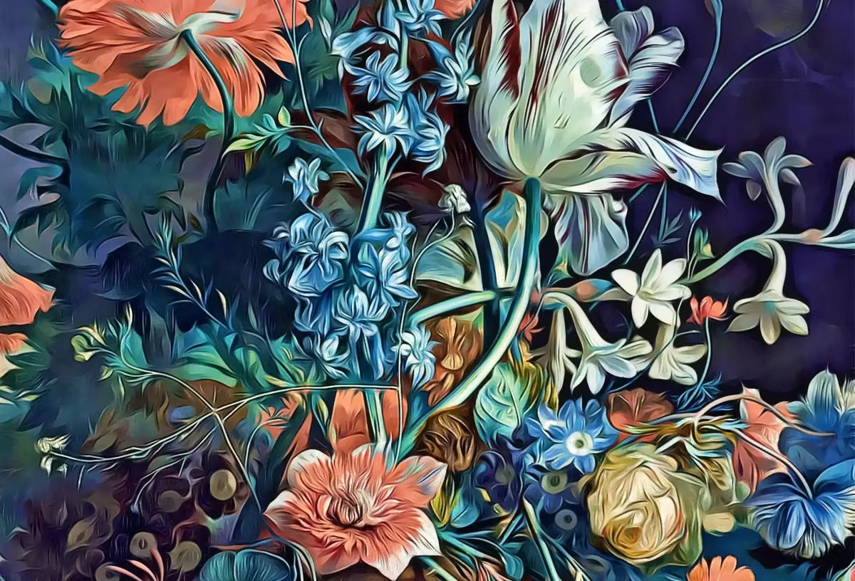 Botanical Still Life Painting Printable Digital Wall Art, Flower Vase Still Art Vintage Print, Antique Retro Style Colorful Instant Download – Printable Wall Art