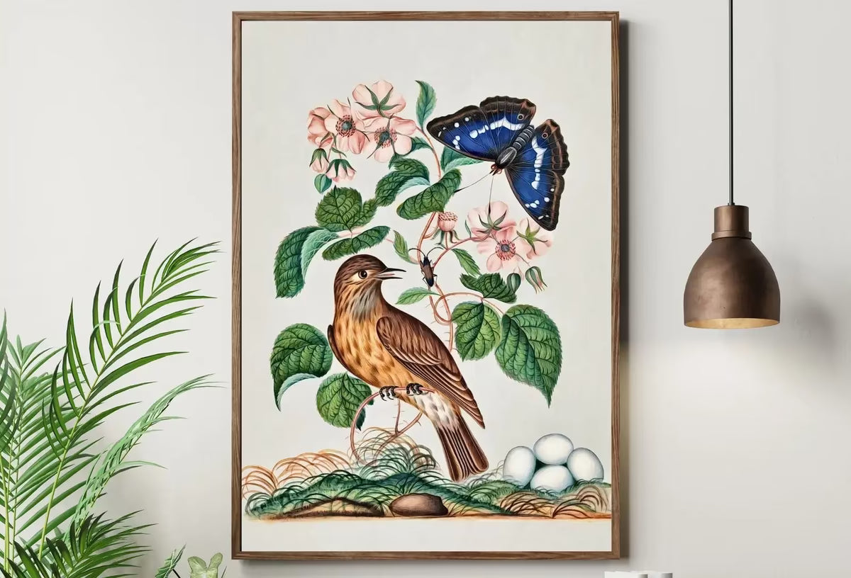 Botanical Wall Art Poster, Vintage Butterfly Print, Botanical Prints Flowers and Bird Decor Flower Market Print Digital Printable Wall Art – Printable Wall Art