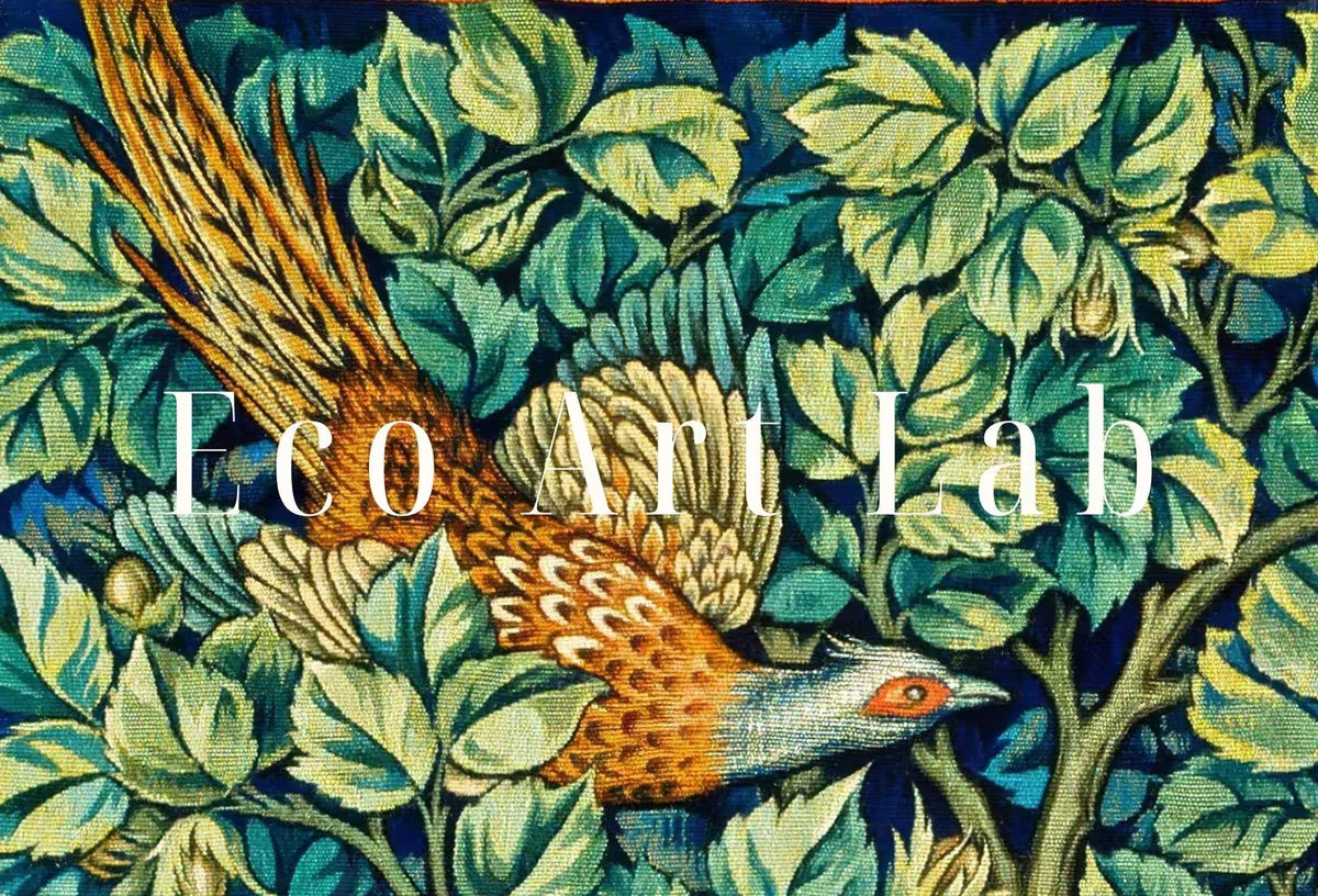 Botanical Wall Art Poster, Vintage Floral Pattern Print. Wildlife Nature Art Nouveau Flowers Bird and Squirrel Digital Printable Wall Art. – Printable Wall Art