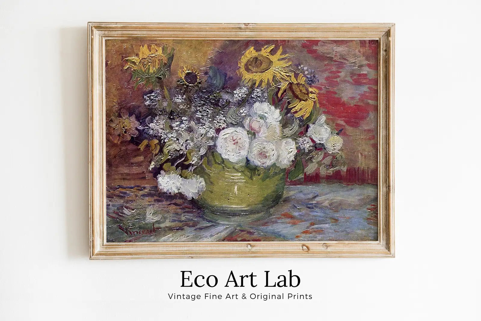 Bowl With Sunflowers & Roses Painting, Famous van Gogh Art Print. Instant Download Printable van Gogh Fine Art. Vintage Still Life Painting – Printable Wall Art Digital Download – Digital Download