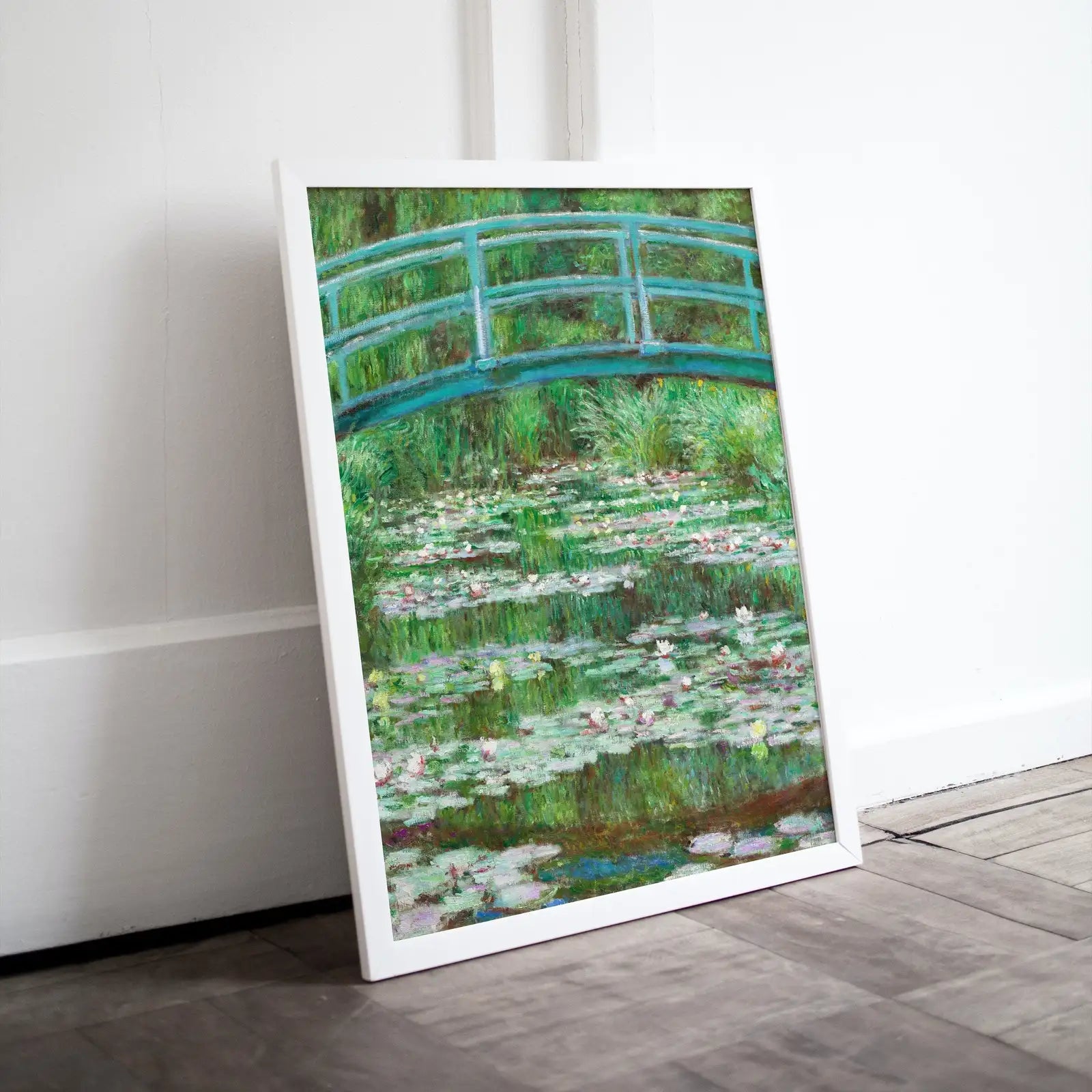 Célèbre peinture de Claude Monet, pont et nénuphars. Téléchargement instantané de décor vintage. Impression botanique de Monet à imprimer. Décor vertical