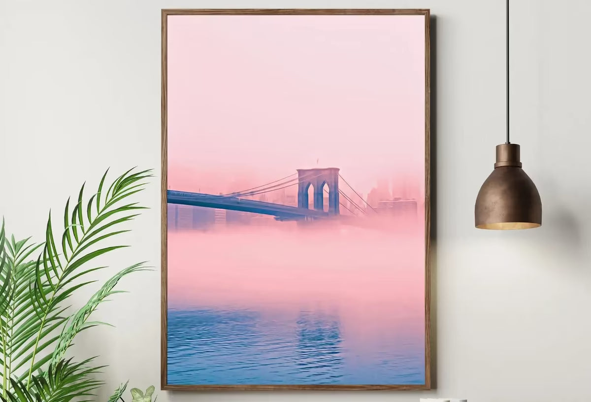 Brooklyn Bridge New York Print Poster, Printable Wall Art, New York City Print Digital Painting, New York Art, Printable Poster – Printable Wall Art