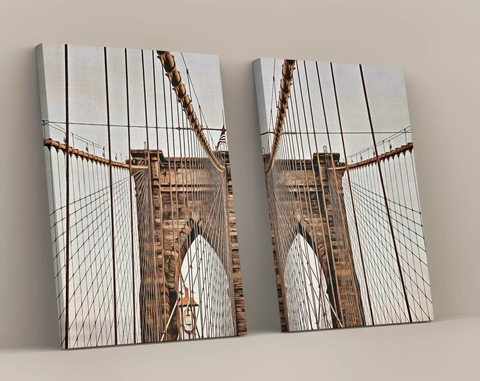 Brooklyn Bridge New York Set of 2 Prints. New York Poster, Printable Wall Art, Digital Painting 2 Piece Wall Art, New York Printable Poster – Printable Wall Art Set (Digital Download) – Digital Download