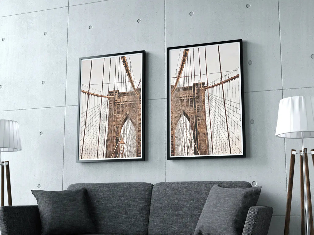 Brooklyn Bridge New York Set of 2 Prints. New York Poster, Printable Wall Art, Digital Painting 2 Piece Wall Art, New York Printable Poster – Printable Wall Art Set (Digital Download) – Digital Download
