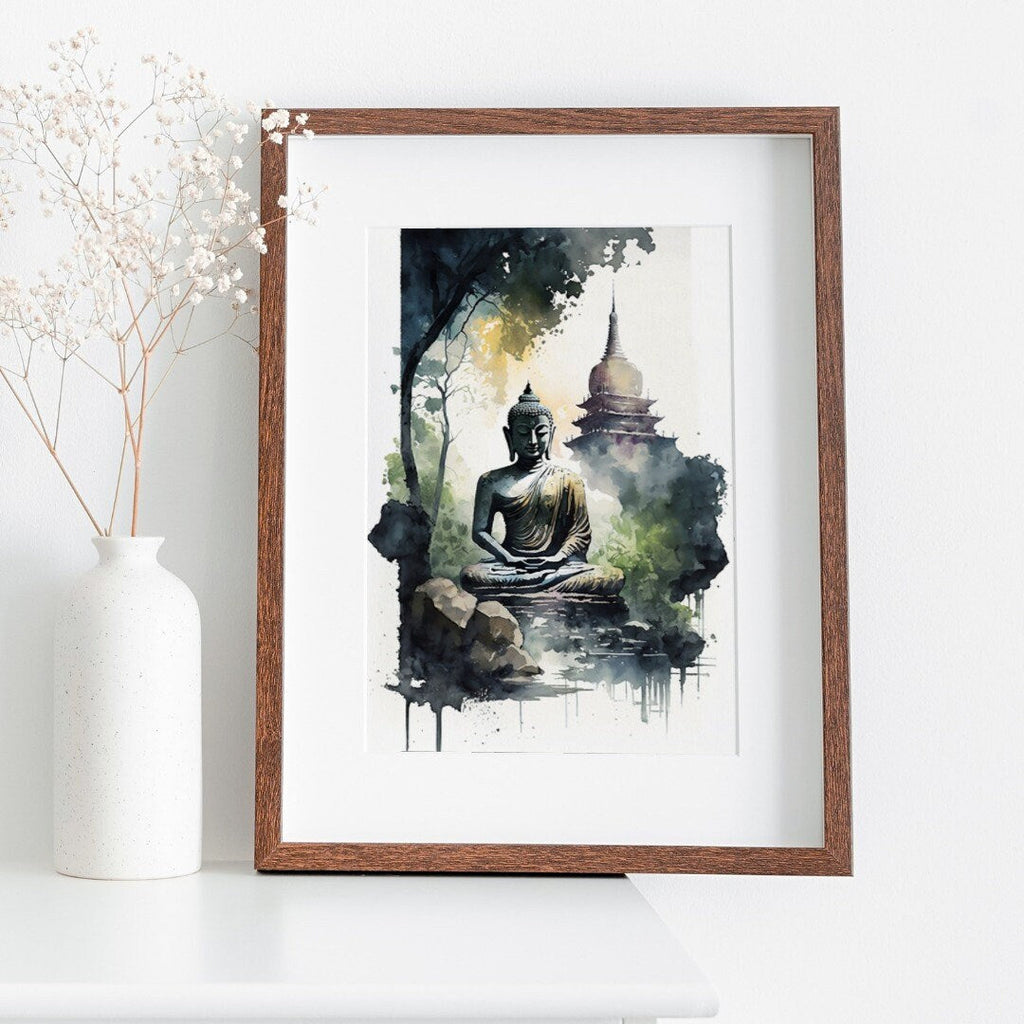 Buddha Under Tree. Zen Wall Art. Printable Wall Art. Watercolor Print. Buddhism Art. Instant Download Spiritual Wall Art. Asian Wall Art. #7 – Printable Wall Art Digital Download – Digital Download