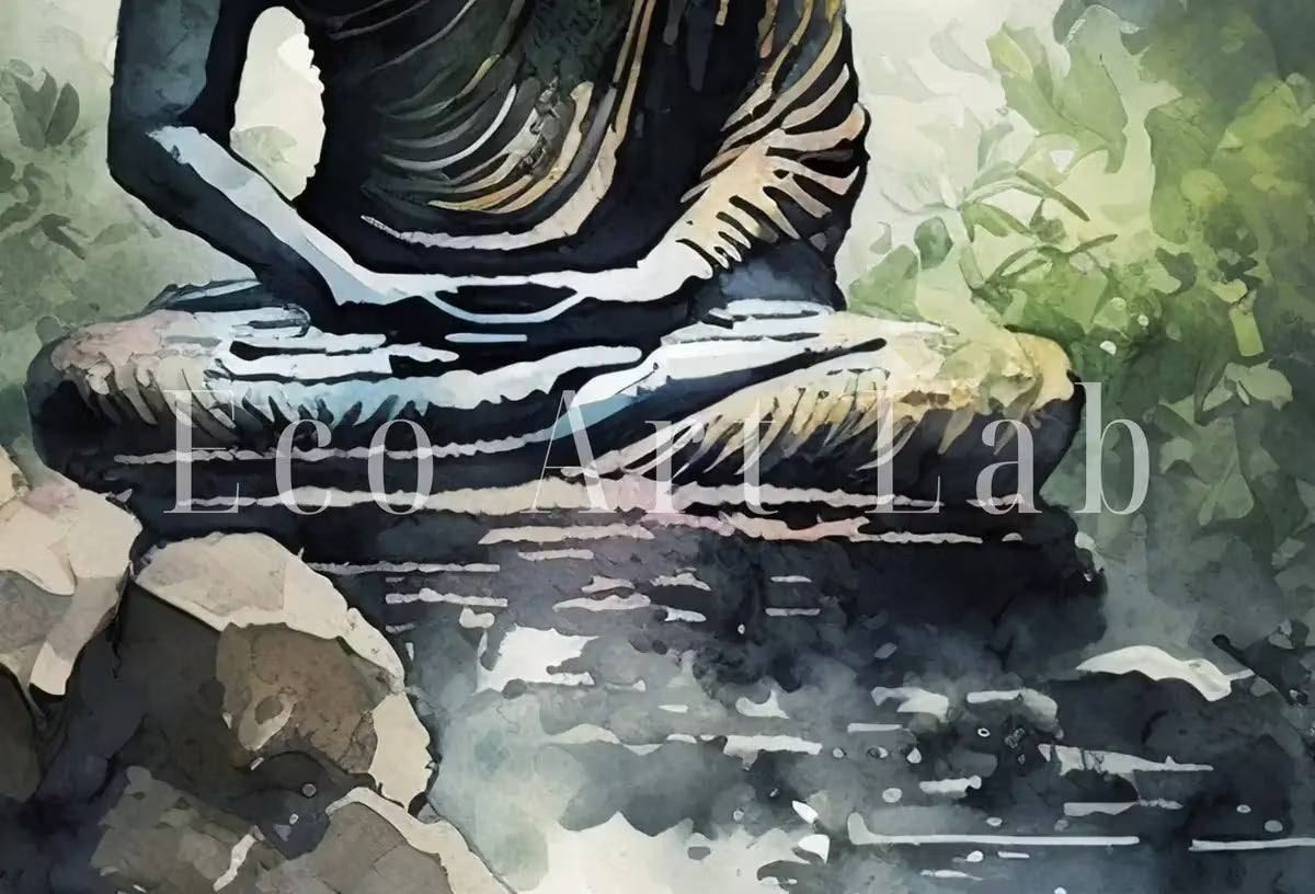 Buddha Under Tree. Zen Wall Art. Printable Wall Art. Watercolor Print. Buddhism Art. Instant Download Spiritual Wall Art. Asian Wall Art. #7 – Printable Wall Art