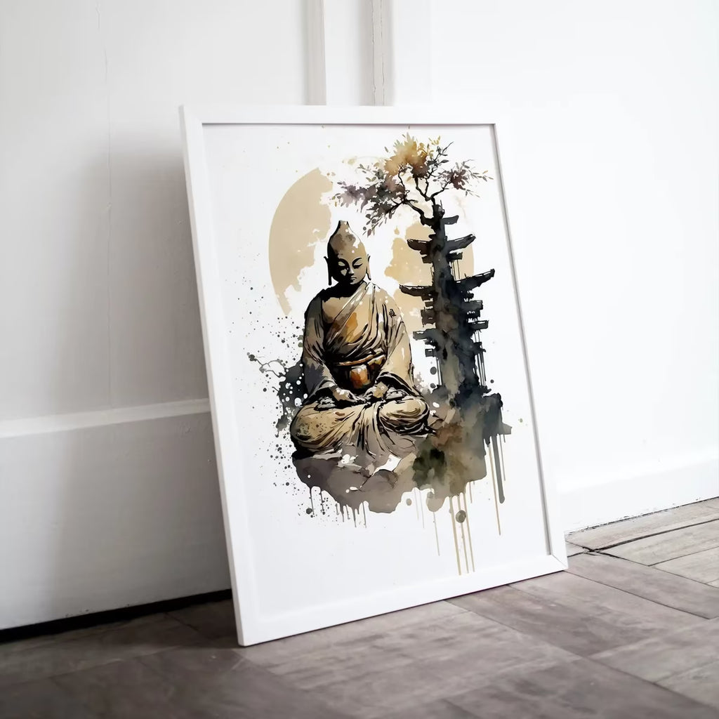 Buddha Zen Wall Art. Printable Wall Art. Watercolor Print. Buddhism Art. Instant Download. Zen Decor. Spiritual Wall Art. Asian Wall Art. #6 – Printable Wall Art