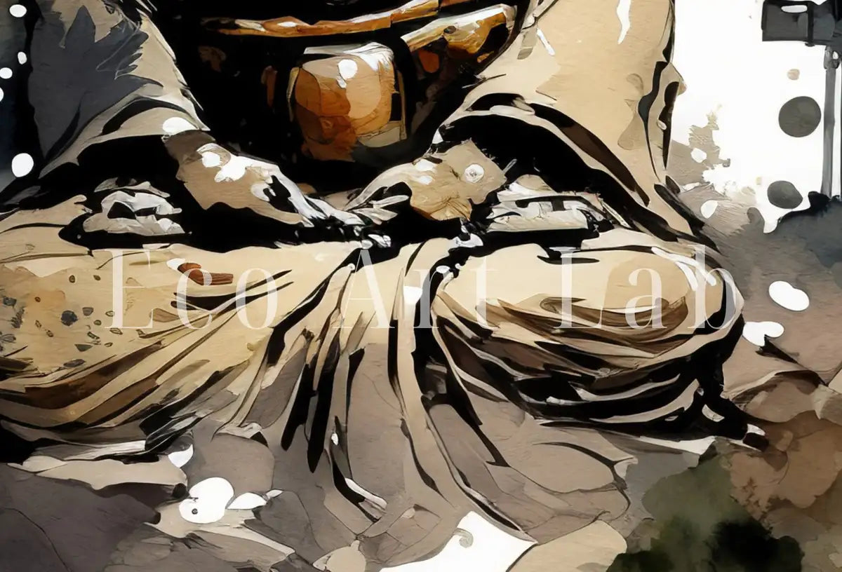 Detail view of artwork from Buddha Zen Wall Art. Printable Wall Art. Watercolor Print. Buddhism Art. Instant Download. Zen Decor. Spiritual Wall Art. Asian Wall Art. #6. (variation 2)