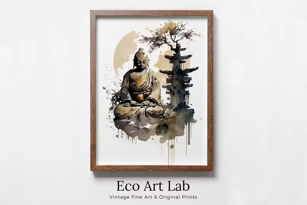 Buddha Zen Wall Art. Printable Wall Art. Watercolor Print. Buddhism Art. Instant Download. Zen Decor. Spiritual Wall Art. Asian Wall Art. #6 – Printable Wall Art