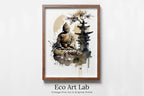 Framed view of Buddha Zen Wall Art. Printable Wall Art. Watercolor Print. Buddhism Art. Instant Download. Zen Decor. Spiritual Wall Art. Asian Wall Art. #6 – printable wall art digital download.