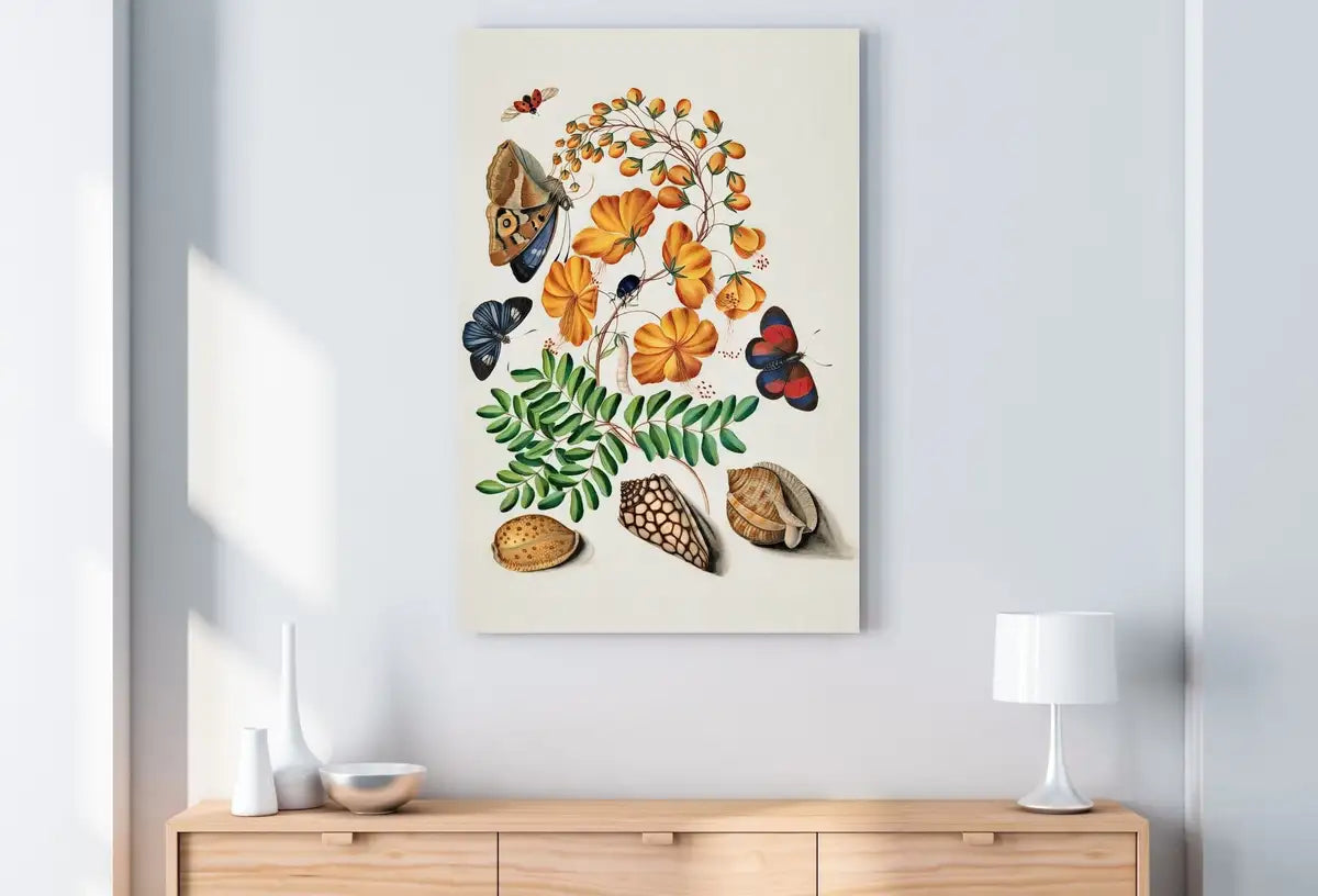 Second included artwork preview from Butterfly Wall Art Poster, Vintage Butterfly Print, Botanical Prints Flowers and Shells Decor Flower Market Print Digital Printable Wall Art featuring various scenes.