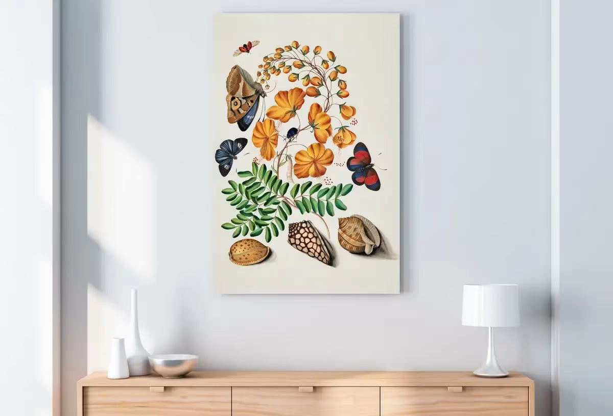 Butterfly Wall Art Poster, Vintage Butterfly Print, Botanical Prints Flowers and Shells Decor Flower Market Print Digital Printable Wall Art – Printable Wall Art