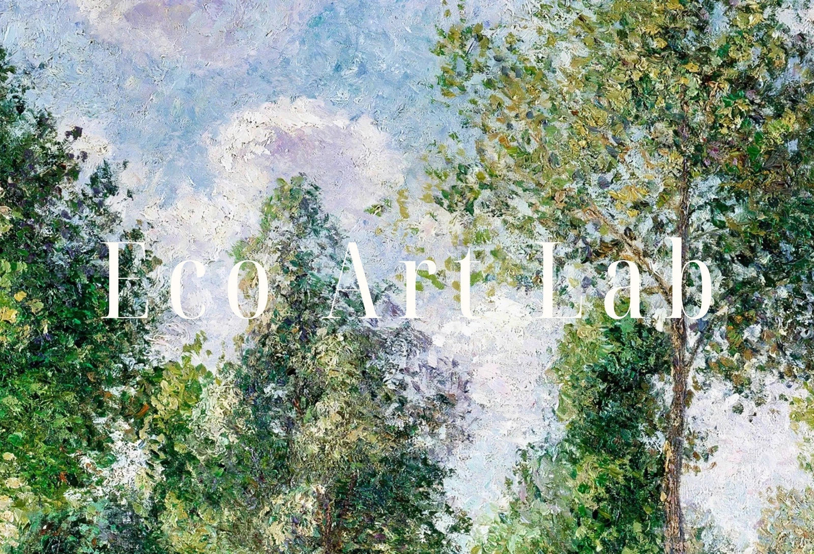 Detail view of artwork from Camille Pissarro Poplars Landscape Art Famous Painting. Instant Download Vintage Decor. Nature Landscape Printable Wall Art. Vintage Decor. (variation 1)