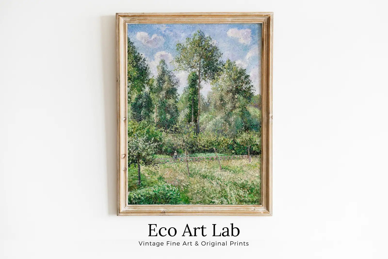Framed view of Camille Pissarro Poplars Landscape Art Famous Painting. Instant Download Vintage Decor. Nature Landscape Printable Wall Art. Vintage Decor – printable wall art digital download.