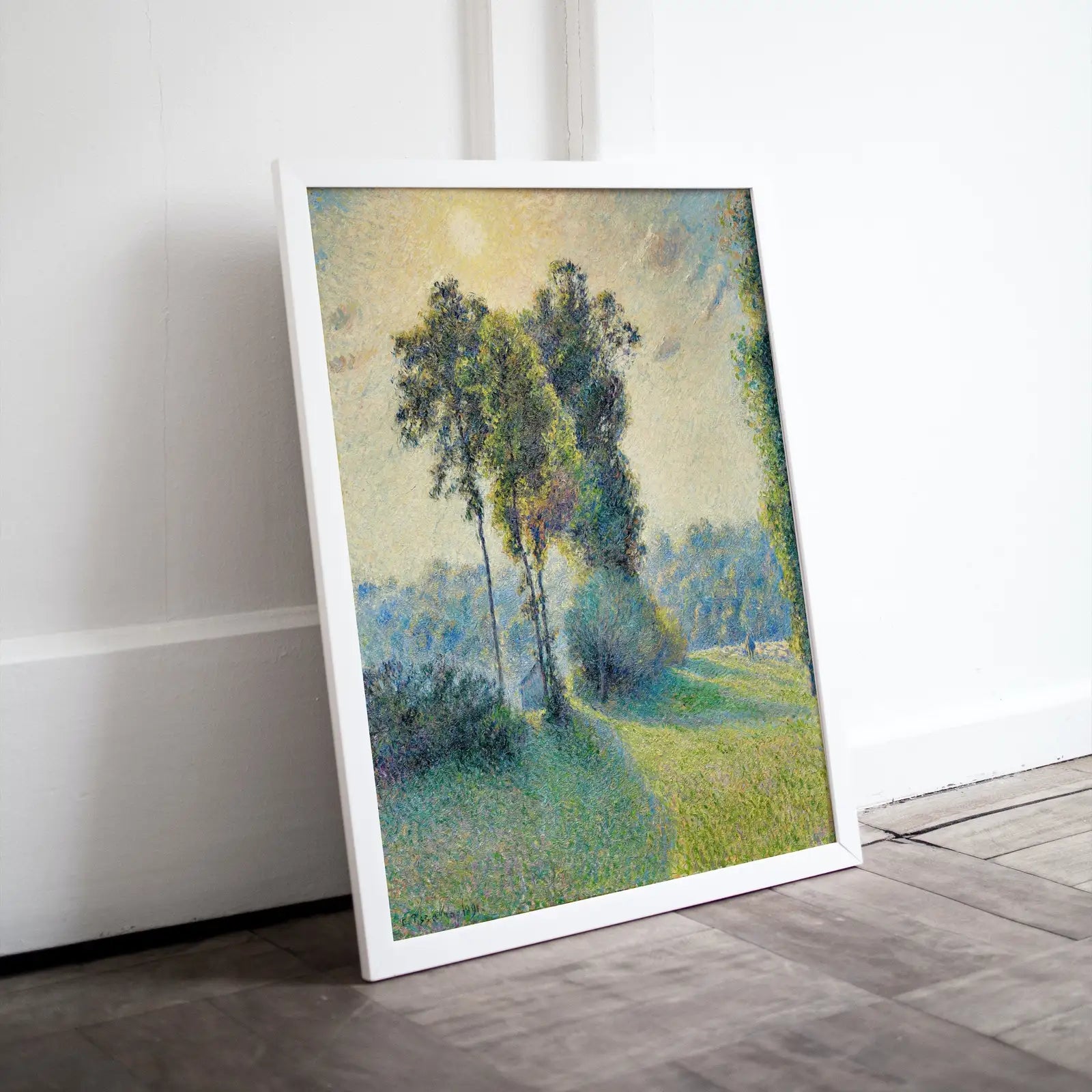 Included artwork preview showing first selection of artworks from Camille Pissarro Sunset Landscape Art Famous Painting. Instant Download Vintage Decor. Nature Landscape Printable Wall Art. Vintage Decor.