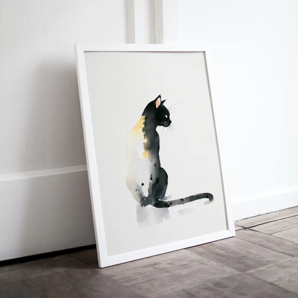 Included artwork preview showing first selection of artworks from Cat Watercolor Painting. Minimalist Cat Artwork. Printable. Black Cat Art. Instant Download Digital Print. Cat Lover Wall Art. Cat Poster..