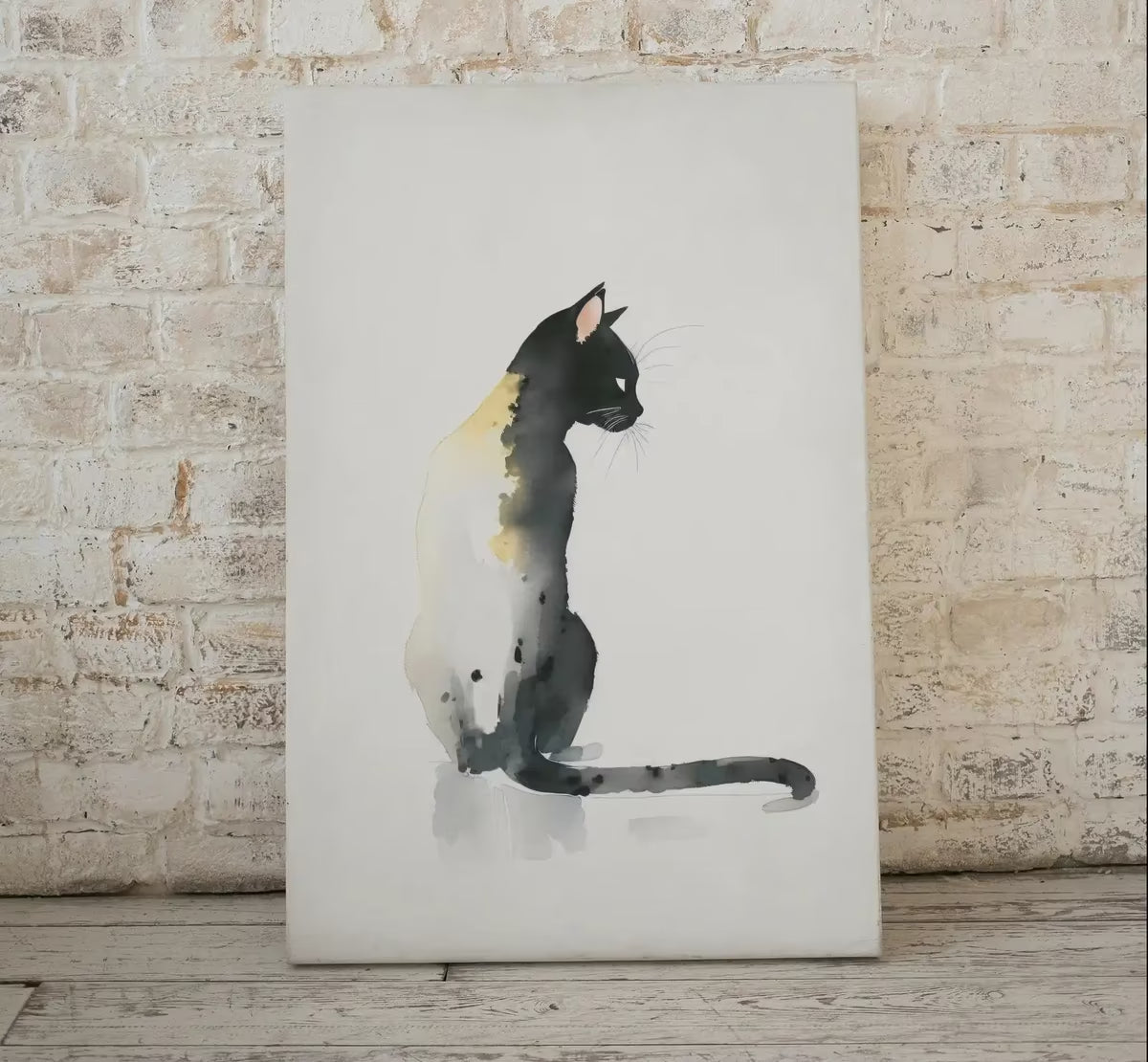 Cat Watercolor Painting. Minimalist Cat Artwork. Printable. Black Cat Art. Instant Download Digital Print. Cat Lover Wall Art. Cat Poster. – Printable Wall Art