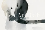 Detail view of artwork from Cat Watercolor Painting. Minimalist Cat Artwork. Printable. Black Cat Art. Instant Download Digital Print. Cat Lover Wall Art. Cat Poster.. (variation 2)