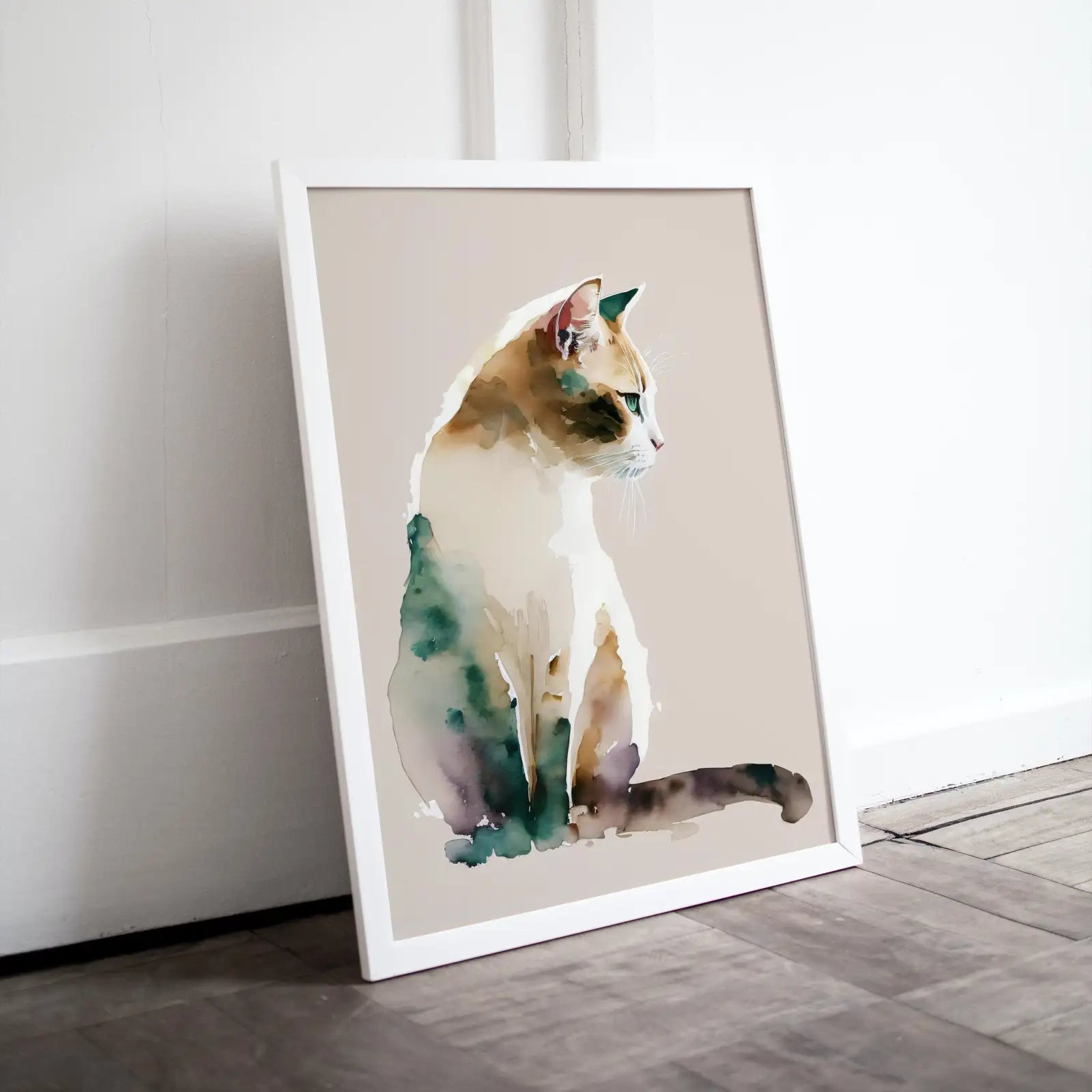 Included artwork preview showing first selection of artworks from Cat Watercolor Painting. Minimalist Cat Artwork. Printable. Colorful Cat Art. Instant Download Digital Print. Cat Lover Wall Art. Cat Poster.