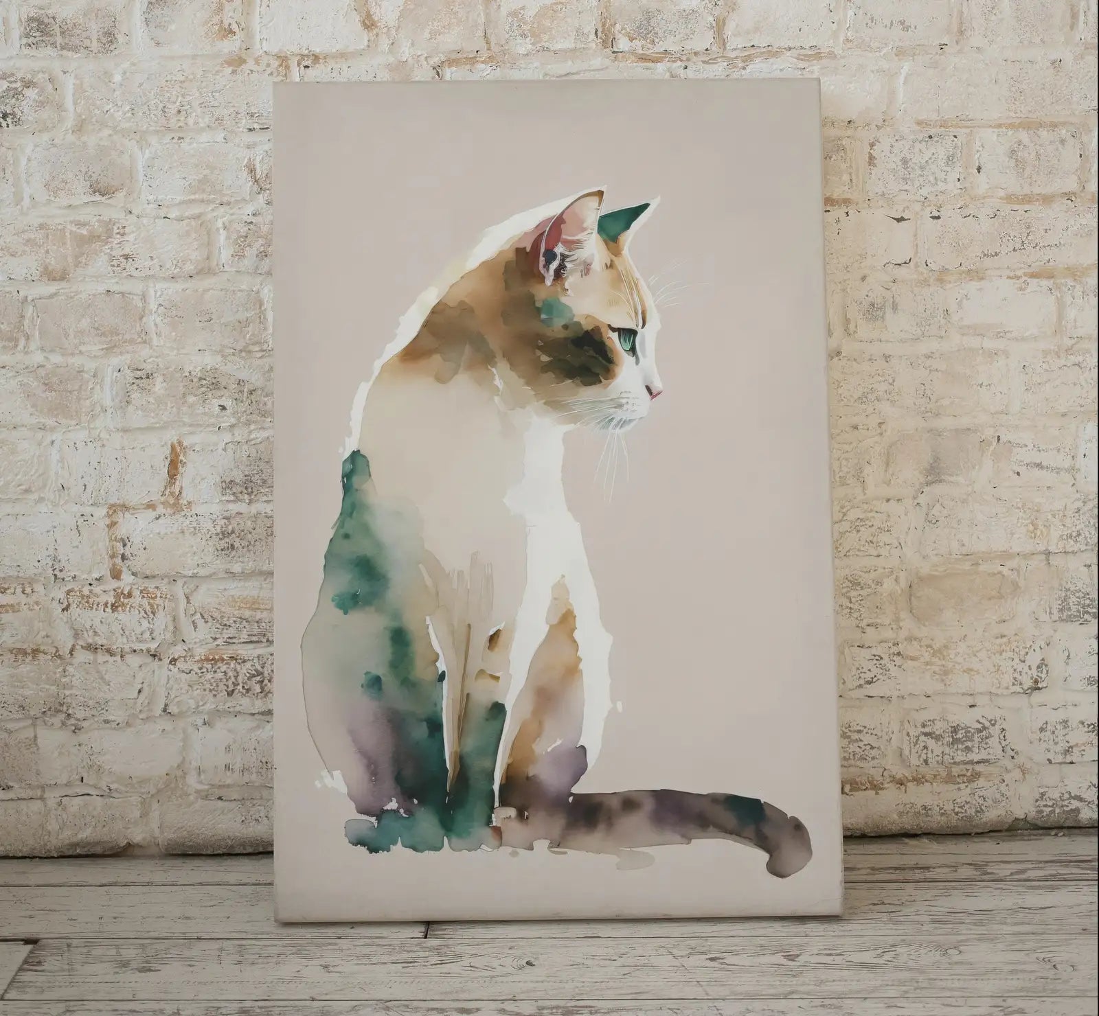 Second included artwork preview from Cat Watercolor Painting. Minimalist Cat Artwork. Printable. Colorful Cat Art. Instant Download Digital Print. Cat Lover Wall Art. Cat Poster featuring various scenes.